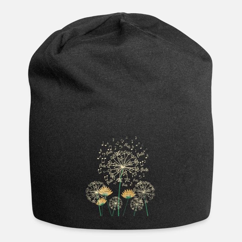 Flöte Pusteblume - Jersey-Beanie - Schwarz