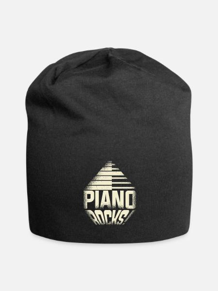 Klavier - Jersey-Beanie - Schwarz