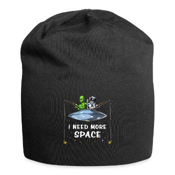 Space Alien Astronaut Fishing Funny Cosmic - Jersey-Beanie - Schwarz - Vorne