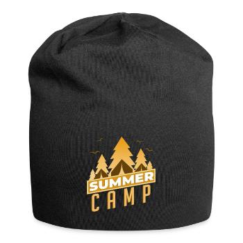 Summer Camp Sommer Camp Zelten Camping Lagerfeuer - Jersey-Beanie - Schwarz - Vorne