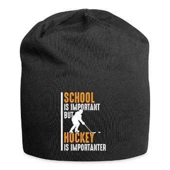 Eishockey ist wichtiger als Schule Hobby Hockey - Jersey-Beanie - Schwarz - Vorne
