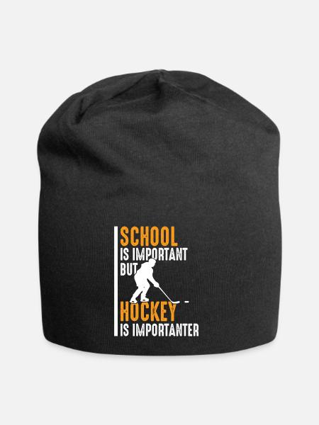 Ice hockey is more important than school hobby hockey - Jersey Beanie - black