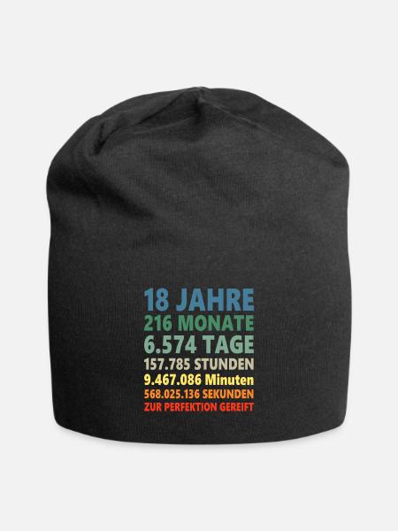 Endlich 18 Jahre 18ter Geburtstag Geschenk - Jersey-Beanie - Schwarz