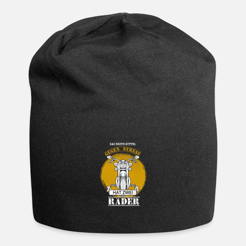 Das beste Mittel gegen Stress hat zwei Räder - Jersey-Beanie - Schwarz