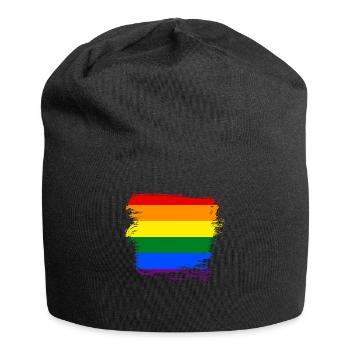 Regenbogenfahne LGBT - Jersey-Beanie - Schwarz - Vorne