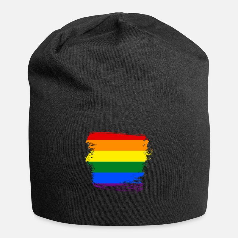 Rainbow flag LGBT - Jersey Beanie - black