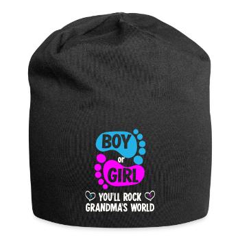 Baby shower girl or boy grandpa - Jersey Beanie - black - Front