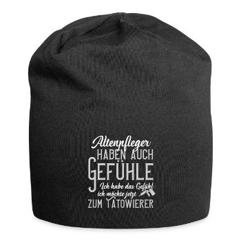 Altenpfleger Tattoo Tattoo Tätowiert Altenpfleger - Jersey-Beanie - Schwarz - Vorne