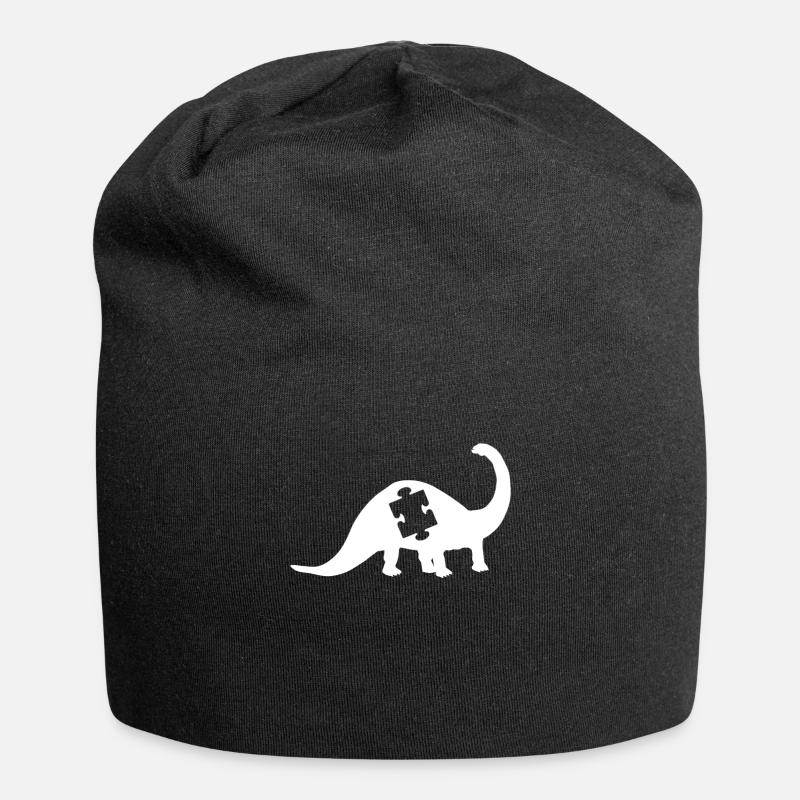 Autismus Dinosaurier Puzzle - Bonnet en jersey - noir