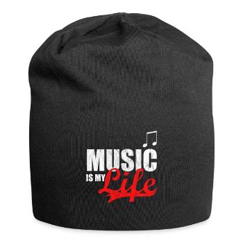 Music is my Life! Musik Geschenk Note life Idee - Jersey Beanie - black - Front