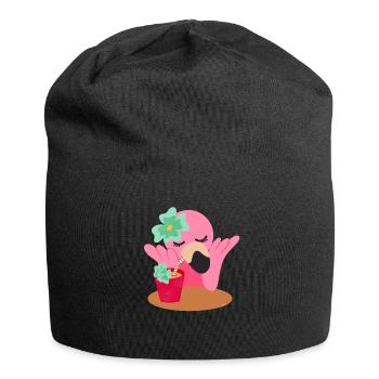 Flamingo Süß Mädchen - Jersey Beanie - black - Front