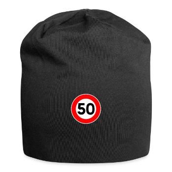 50th birthday 50 years traffic sign gift - Jersey Beanie - black - Front