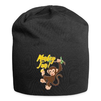 Monkey Monkey Fun Monkey Monkey - Jersey Beanie - black - Front