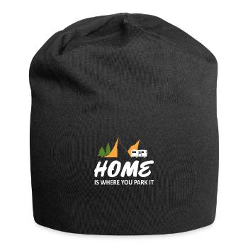 Home is where you park, Camper Camping gift - Jersey Beanie - black - Front