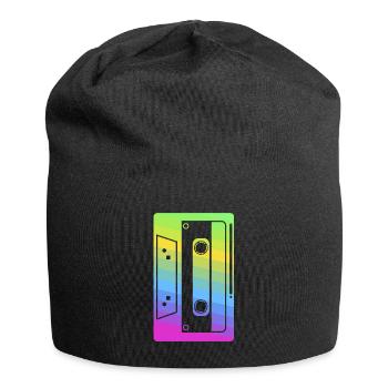 Retro Kassettenprodukt | 80er und 90er Neon - Jersey-Beanie - Schwarz - Vorne