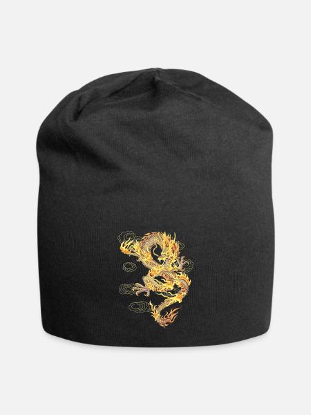 Chinesischer Drache Symbol für Kraft und Stärke - Jersey-Beanie - Schwarz