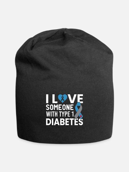 I Love Someone With Type 1 Diabetes T1D - Jersey-Beanie - Schwarz