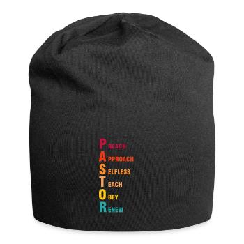 Pastor Jesus Bibel Kreuz Christlich Priester - Jersey Beanie - black - Front