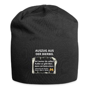 Auszug aus der Bierbel Johannes Bier Sprüche - Jersey-Beanie - Schwarz - Vorne