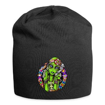 Space Alien Hippie Stoner - Jersey Beanie - black - Front
