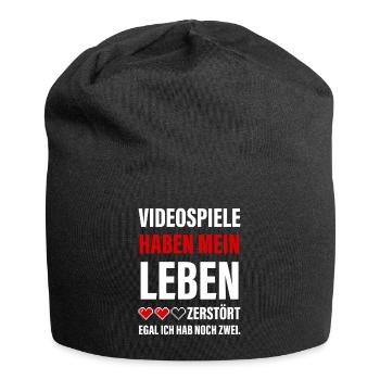 Videospiele Haben Mein Leben Zerstört - Gamer - Jersey-Beanie - Schwarz - Vorne