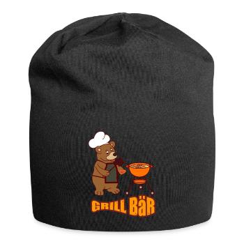 Grill Meister Bär Geschenk Shirt - Jersey-Beanie - Schwarz - Vorne