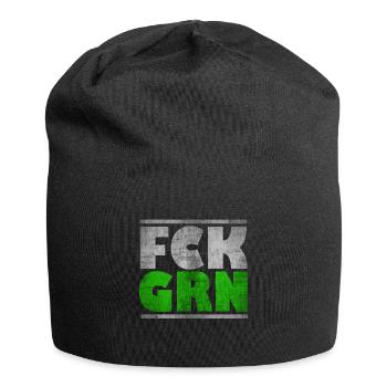 FCK GRN Anti Grün Gegen Grüne Cooles Geschenk - Jersey-Beanie - Schwarz - Vorne