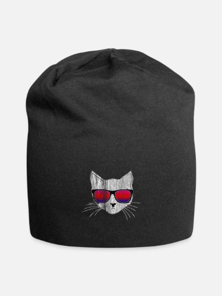 Katze - Jersey-Beanie - Schwarz