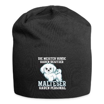 Malteser Hunde Malteser Haben Personal Geschenk - Jersey-Beanie - Schwarz - Vorne