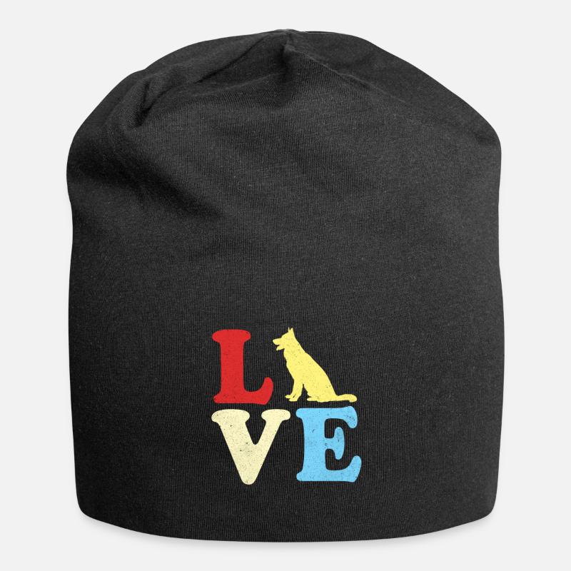 Deutscher Schäferhund - Jersey-Beanie - Schwarz