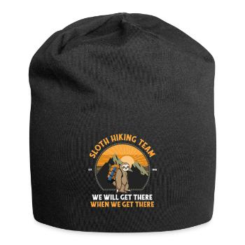 Faultier Wanderteam Wir werden dort ankommen, wenn wir ankommen - Jersey-Beanie - Schwarz - Vorne