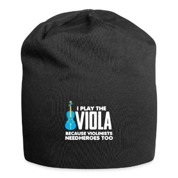 I play Viola - Violists need Heroes too - Jersey-Beanie - Schwarz - Vorne