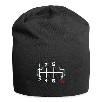 6 Speeds Car Tee, Manual Transmission, Car design - Jersey Beanie - black - Front