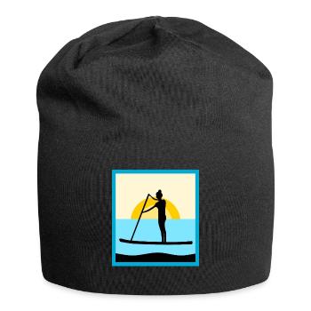 Stand Up Paddling cadeau illustration mer - Bonnet en jersey - noir - Devant