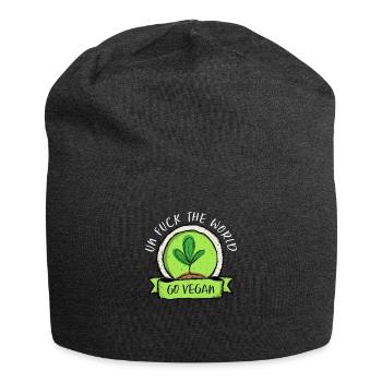 go vegan - Jersey Beanie - charcoal grey - Front