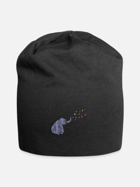 Elefant - Jersey-Beanie - Schwarz