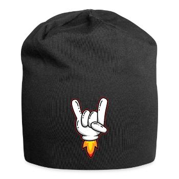 Rock and Roll Gesture Sign of the Horns - Jersey Beanie - black - Front