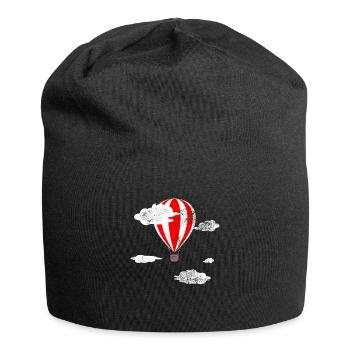 Montgolfière Ballon Nuages Cadeau - Bonnet en jersey - noir - Devant