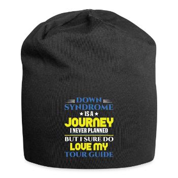 J'aime mon voyage avec le syndrome de Down du guide touristique - Bonnet en jersey - noir - Devant