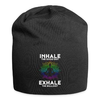 Cadeau de bain de bonne expiration pour le yoga - Bonnet en jersey - noir - Devant