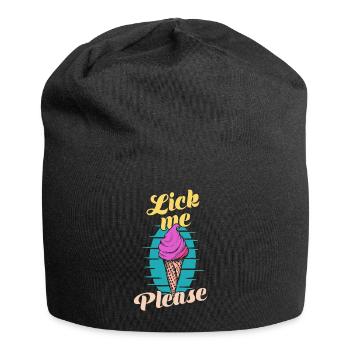Lèche-moi s’il vous plaît crème glacée d’été - Bonnet en jersey - noir - Devant