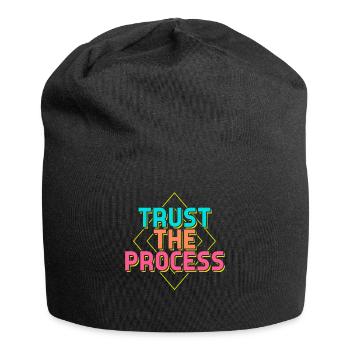 Trust the Process Sprüche - Jersey-Beanie - Schwarz - Vorne