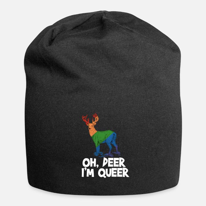 Oh Deer je suis queer - Bonnet en jersey - noir