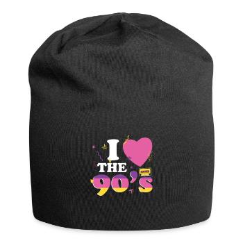 90er Jahre Disco Musik Party Kostüm 1990 90s Retro - Jersey-Beanie - Schwarz - Vorne