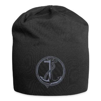 Lake anchor Ahoi captain seafaring sailor sailor - Jersey Beanie - black - Front