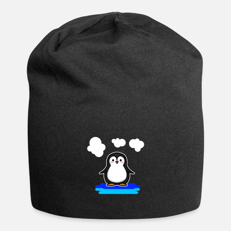 Penguin Cute animal - Jersey Beanie - black