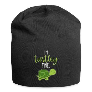 Tortue Tortue paroles de zoo mignons drôle cool - Bonnet en jersey - noir - Devant