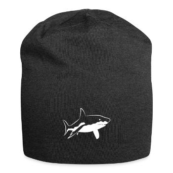 Shark fish - Jersey Beanie - charcoal grey - Front