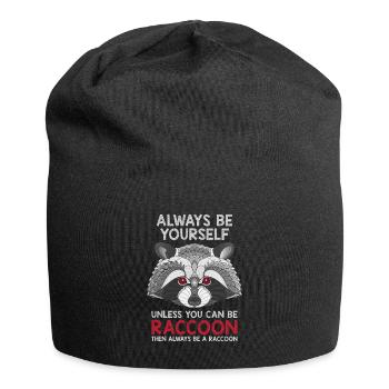 Waschbär Geschenkidee - Jersey-Beanie - Schwarz - Vorne
