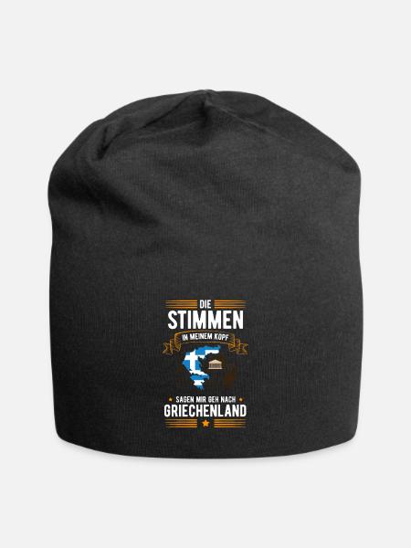 Griechenland - Jersey-Beanie - Schwarz